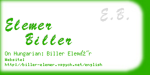 elemer biller business card